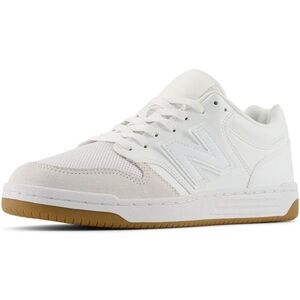 New Balance White and Tan Sneakers